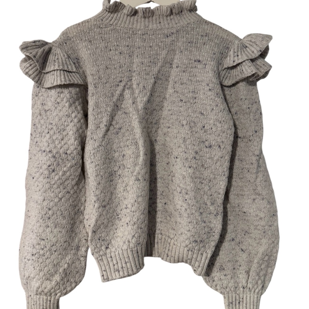 Janie and Jack girl sweater ruffles on the shoulders size 6